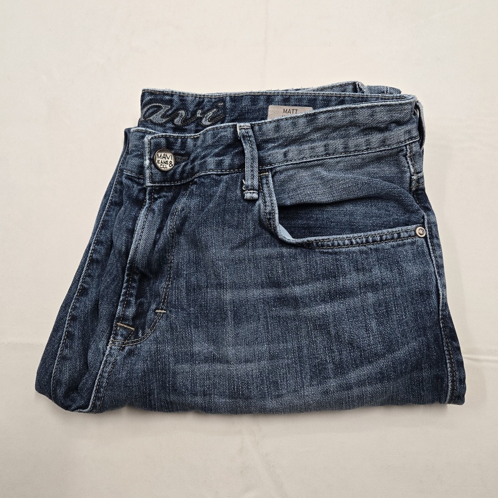 Mavi Jeans Men's Size 36x32 Blue Matt‎ Mid Rise Straight Leg Denim